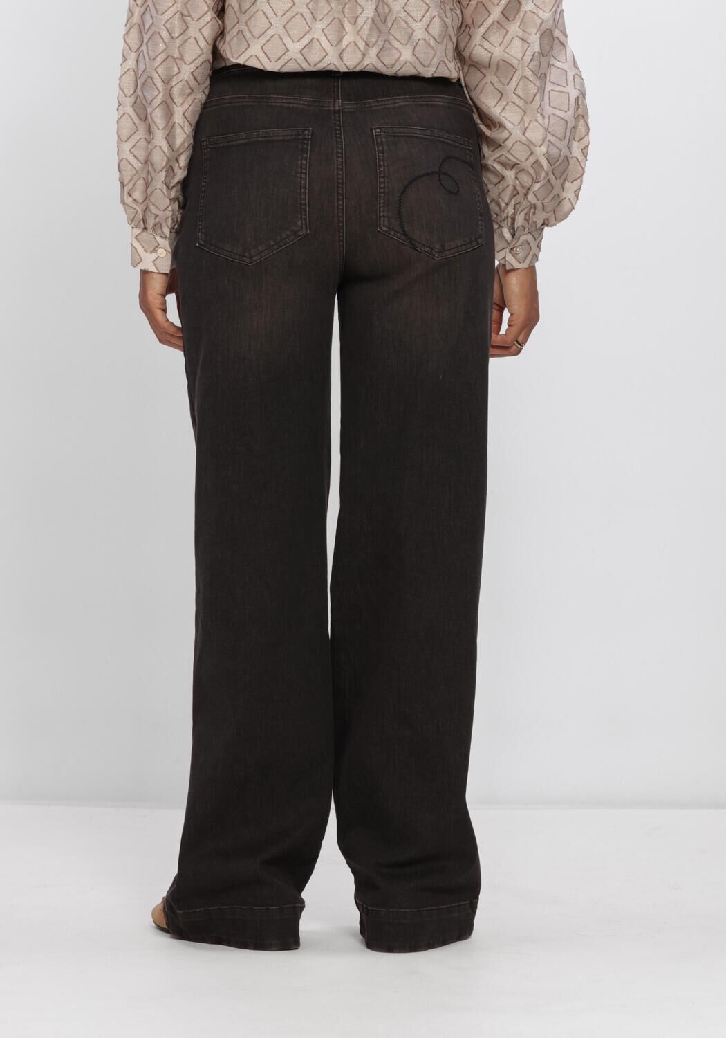 Zwarte NUKUS Straight leg jeans ABBY PANTS DENIM - large