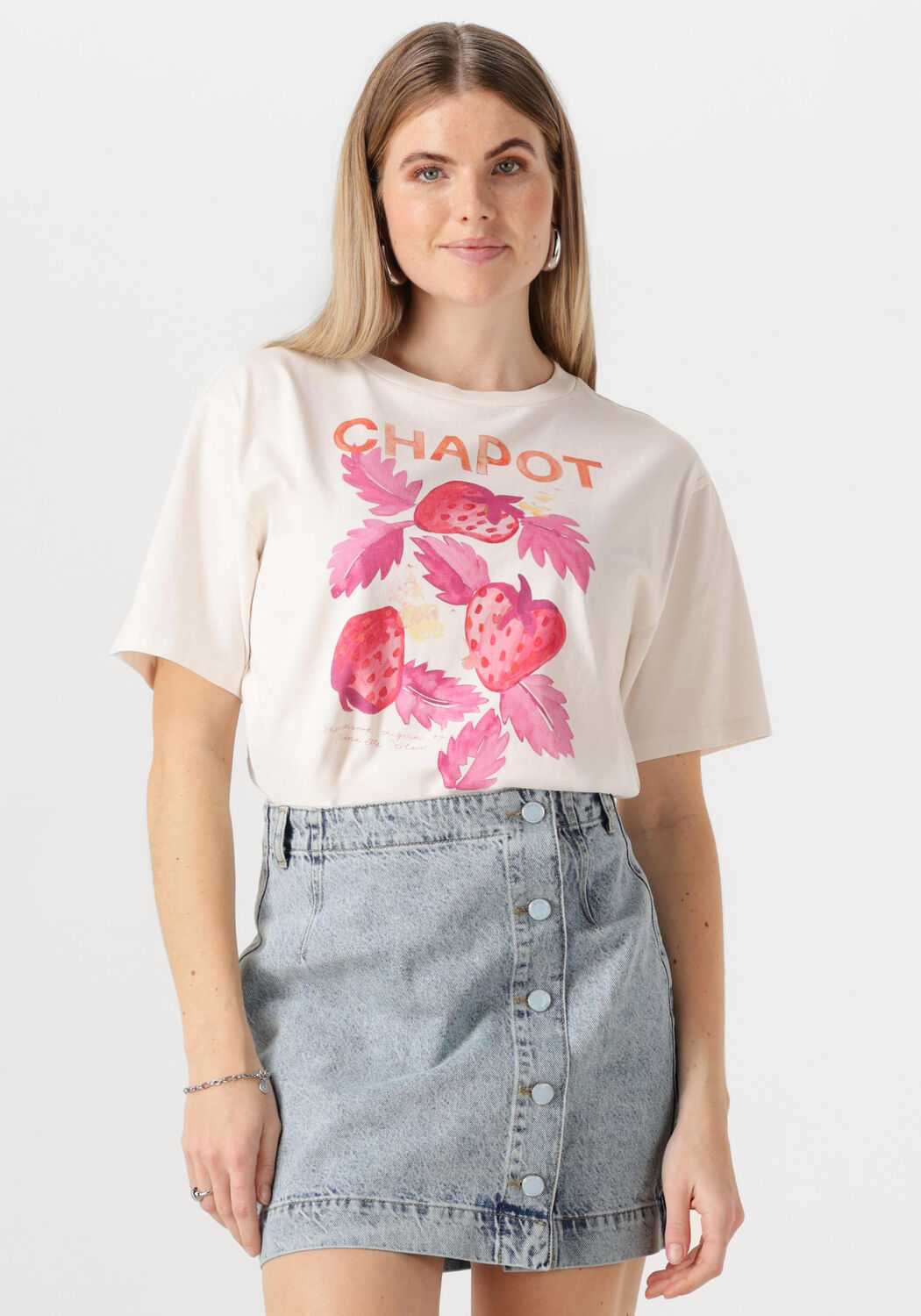 FABIENNE CHAPOT Dames Tops & T-shirts Steve Sketchbook T-shirt Gebroken Wit