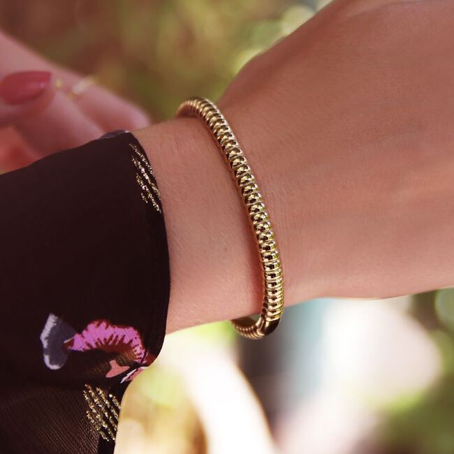 Gouden MY JEWELLERY Armbanden BANGLE GERIBBELD BREED Gouden MY JEWELLERY Armbanden BANGLE GERIBBELD BREED - large