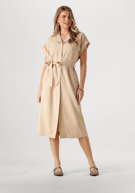 Beige MSCH COPENHAGEN Midi jurk MSCHIMILA SELIA SS DRESS - large