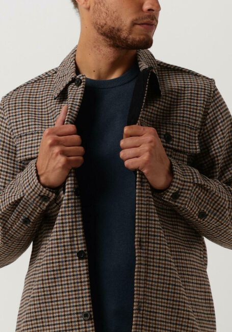 Donkerblauwe ANERKJENDT Overshirt AKSOLDADO CHECK OVERSHIRT - large
