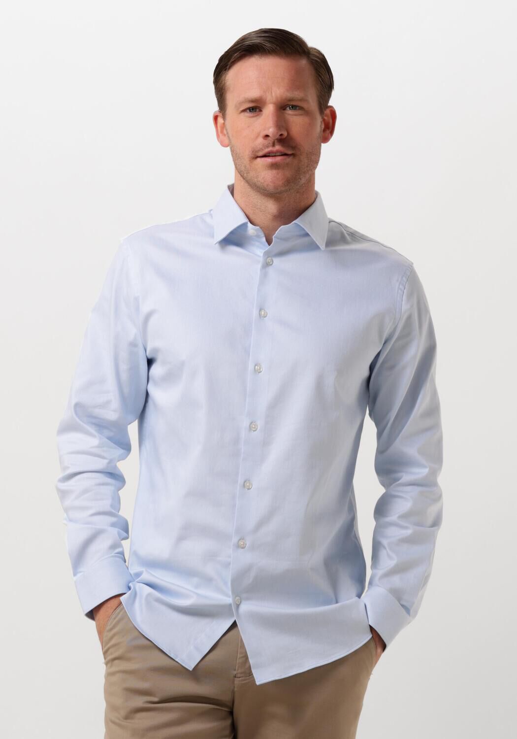 SELECTED HOMME Heren Overhemden Slhslim-performance Shirt Ls Noos Lichtblauw
