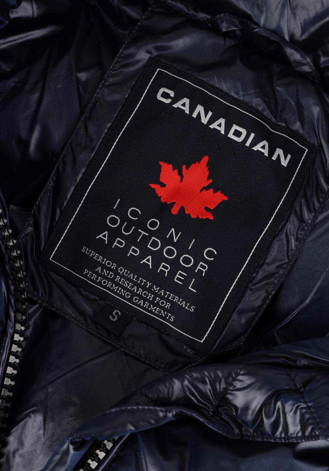 Donkerblauwe CANADIAN Gewatteerde jas RECLYLED SHINY - large