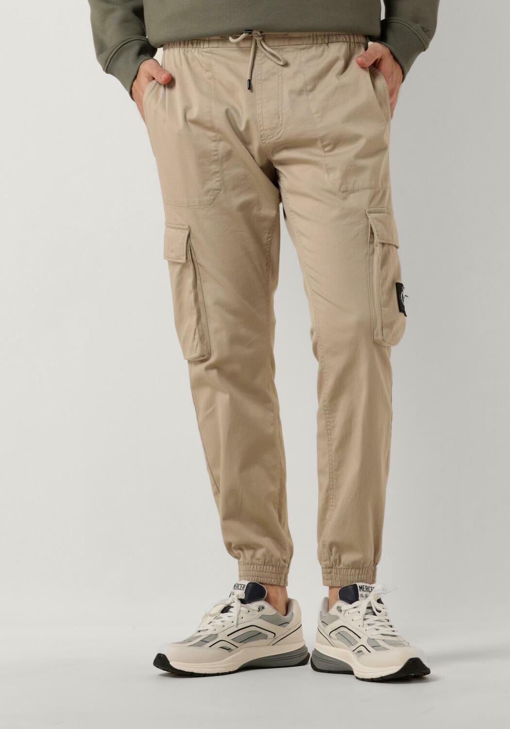 Calvin Klein Jeans Beige Cargo Skinny Broek met Plaza Taupe Logo Beige Heren