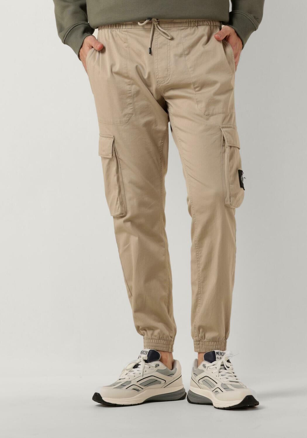 Calvin Klein Jeans Beige Cargo Skinny Broek met Plaza Taupe Logo Beige Heren