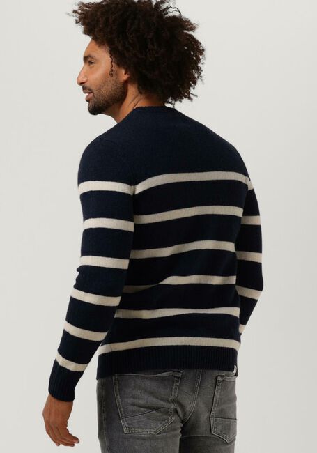 Donkerblauwe ANERKJENDT Trui AKRICO STRIPE LAMBSWOOL - large