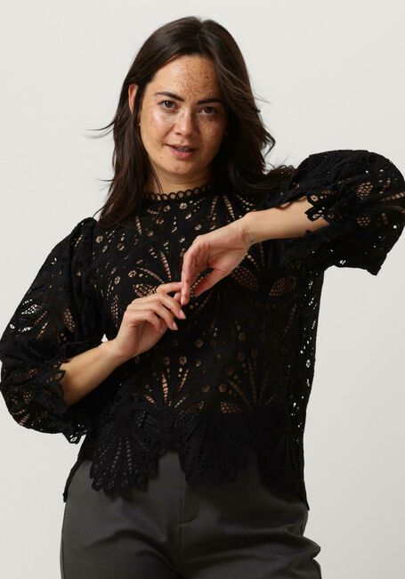 Zwarte NEO NOIR Blouses ADELA EMBROIDERY BLOUSE - large