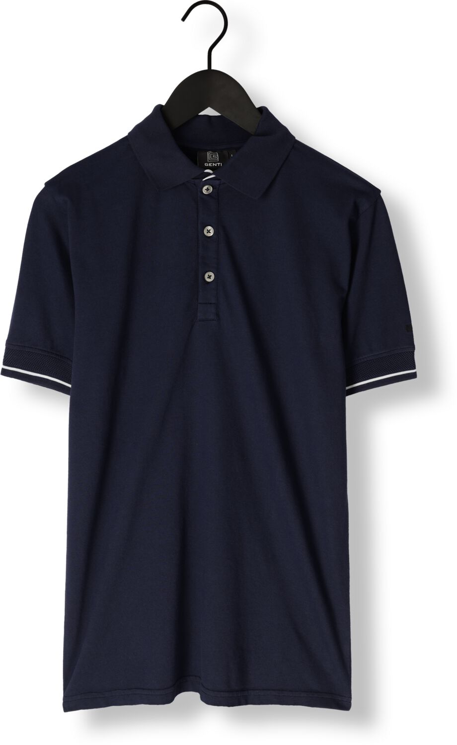 GENTI Heren Polo's & T-shirts Polo 3 Button Ss J2001-1212 Donkerblauw
