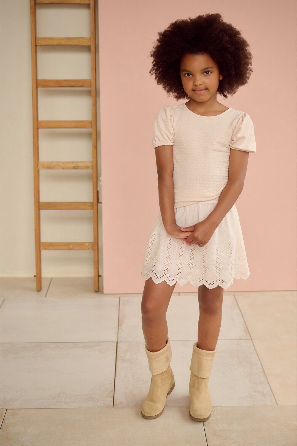 Lichtroze NONO Minirok NOVA SKIRT WITH EMBROIDERED BORDER - large