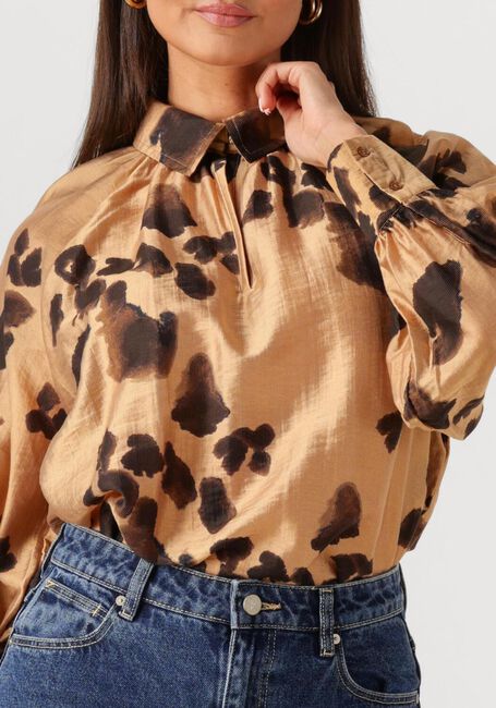 Camel MSCH COPENHAGEN Blouses MSCHNILLA ROMINA TOP AOP - large