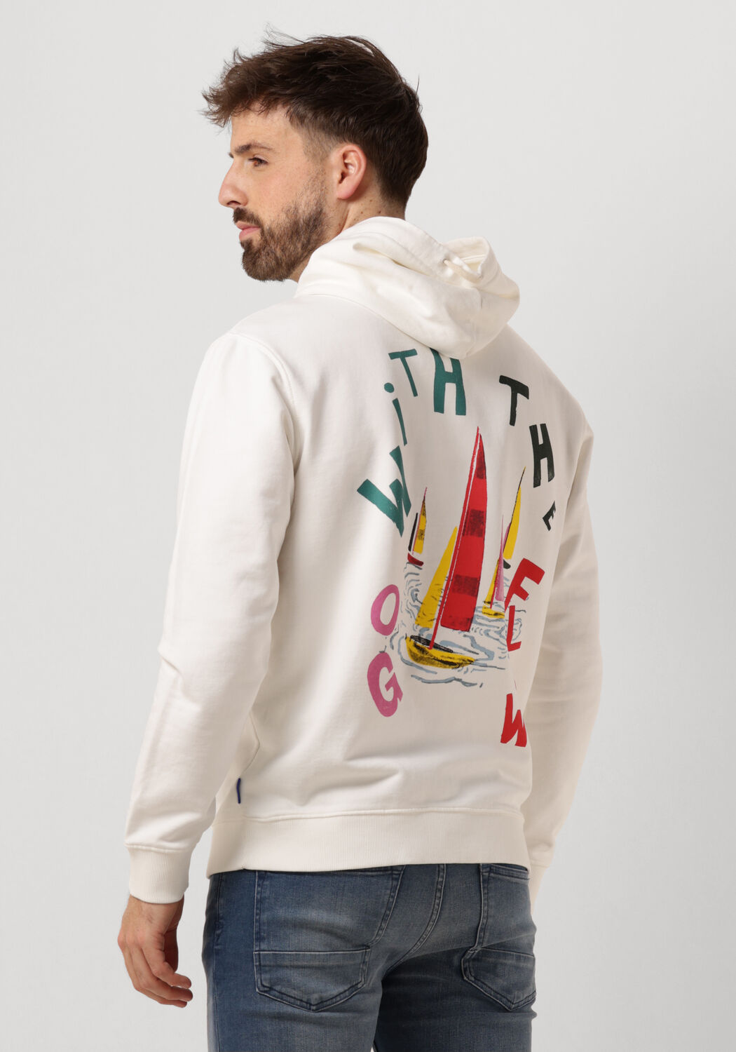 SCOTCH & SODA Heren Truien & Vesten Front Back Artwork Hoodie Wit