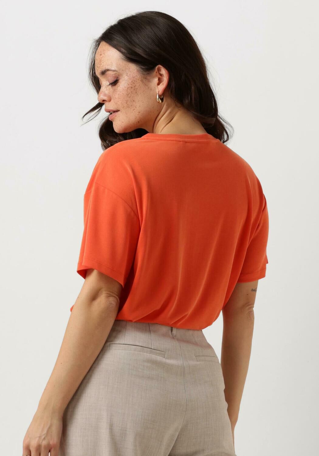 MSCH COPENHAGEN Dames Tops & T-shirts Mschfenya Modal V Neck Tee Oranje