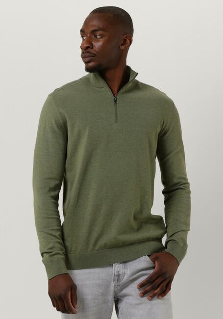 Groene SELECTED HOMME Trui SLHBERG HALF ZIP CARDIGAN B - large
