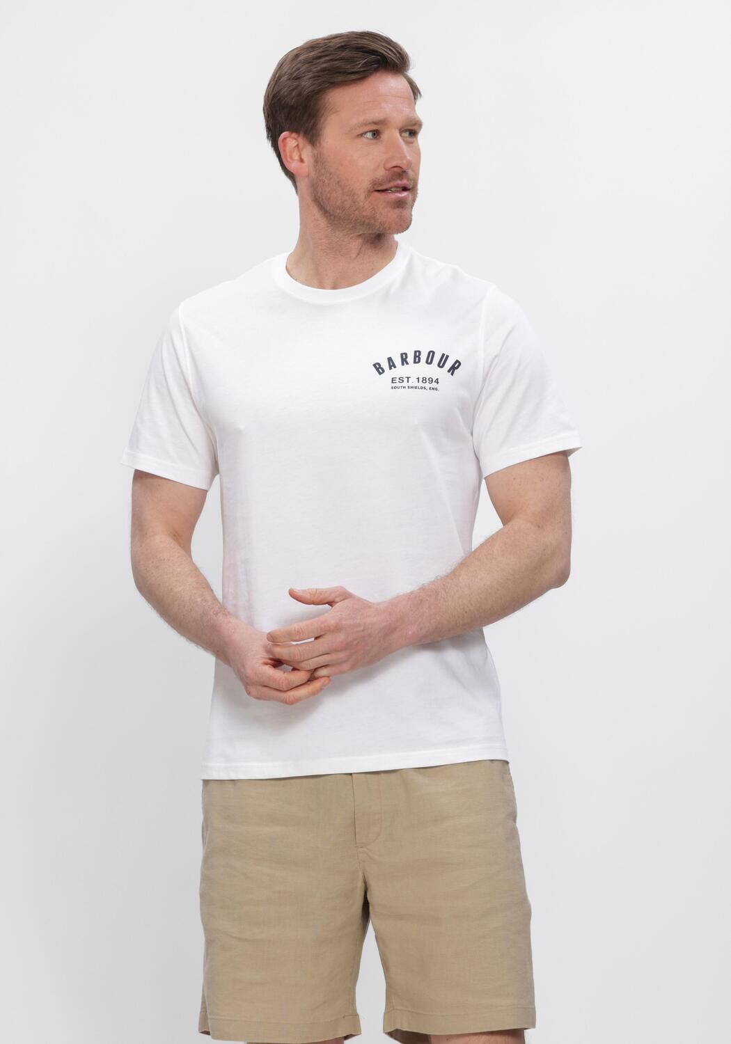 Witte BARBOUR T-shirt PREPPY T-SHIRT - large
