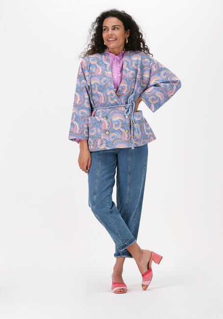 Lichtblauwe ANTIK BATIK Kimono PIETRA JACKET - large