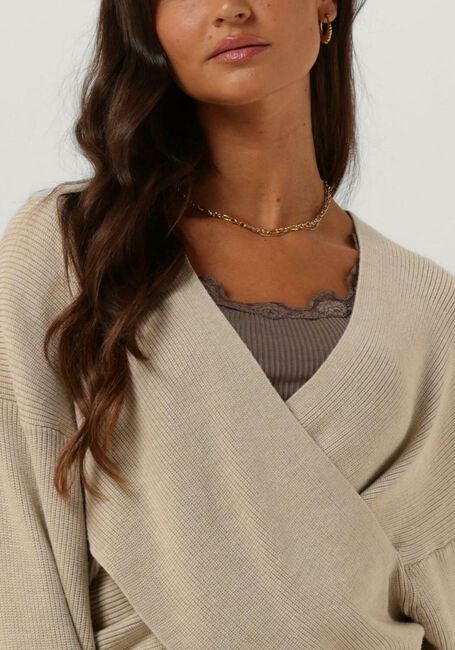 Beige MSCH COPENHAGEN Trui MSCHZINELLE RACHELLE WRAP PULLOVER - large