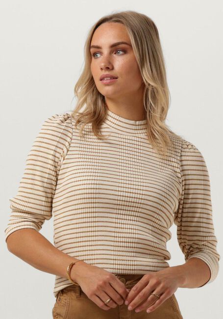 Witte SUMMUM  T-SHIRT MOCK NECK LUREX RIB - large