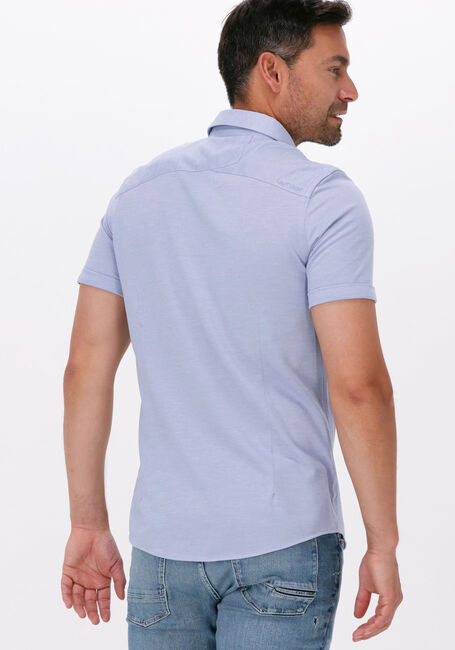 Lichtblauwe CAST IRON Casual overhemd SHORT SLEEVE SHIRT CF JERSEY PIQUE TEC - large