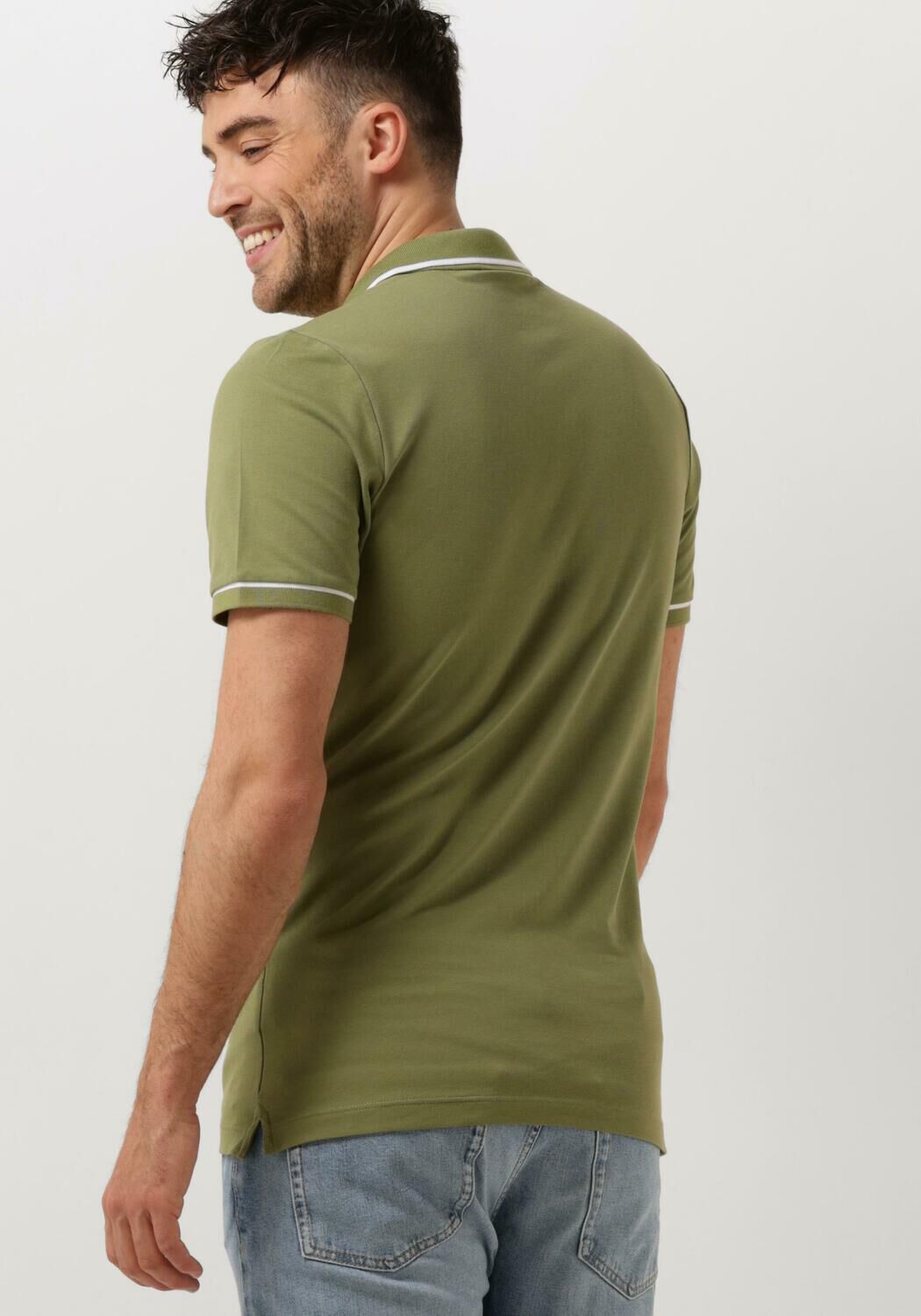 CALVIN KLEIN Heren Polo's & T-shirts Tipping Slim Polo Groen