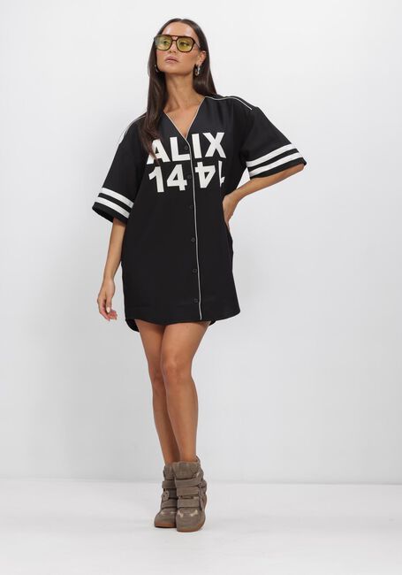 Zwarte ALIX THE LABEL Jurken LADIES WOVEN BASEBALL SHIRT DRESS - large
