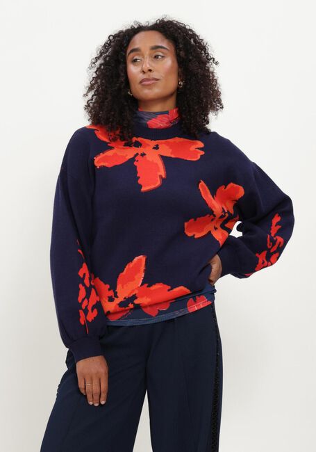 Donkerblauwe POM AMSTERDAM Trui ALICIA BLOOM ROUGE - large