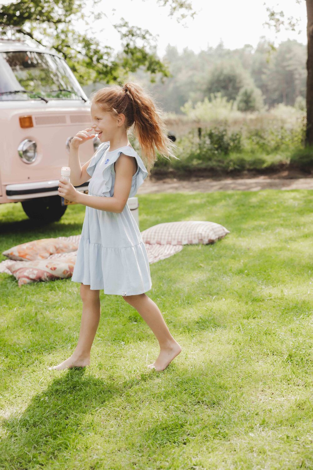 Lichtblauwe LOOXS Little Midi jurk 2512-7830 - large