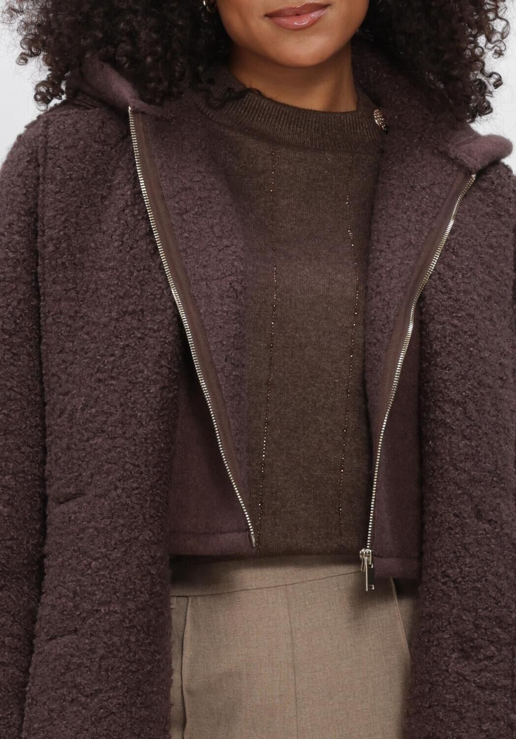 Bruine NUKUS Mantel MIRTHE COAT BOUCLE - large