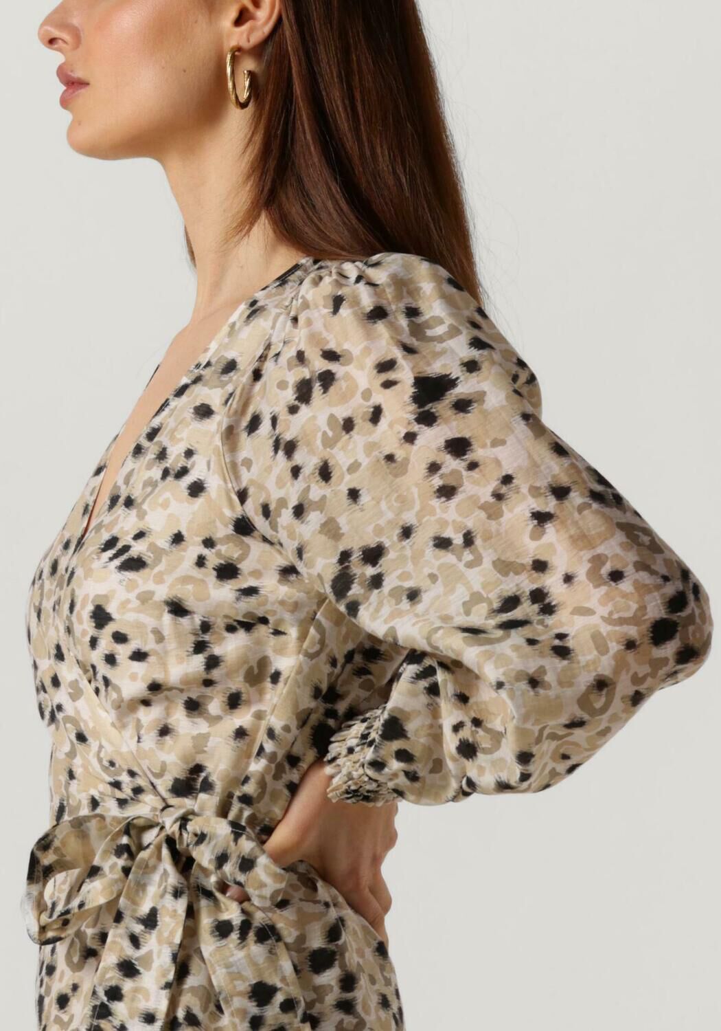 SECOND FEMALE Dames Jurken Gaura Wrap Dress Beige