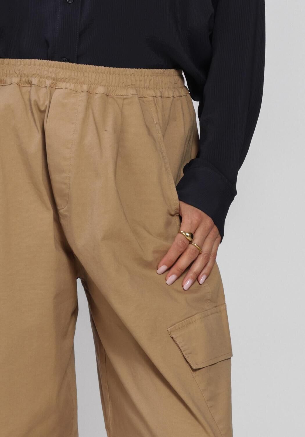 Camel BY-BAR Cargobroeken NEMO SATIN STRIPE PANTS - large