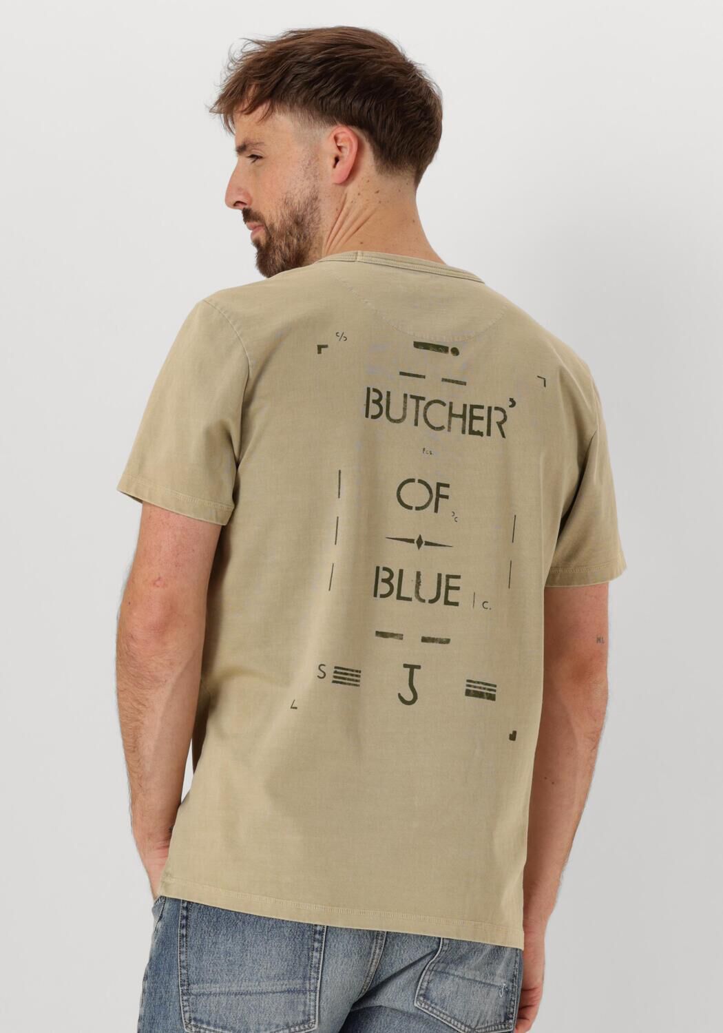 BUTCHER OF BLUE Heren Polo's & T-shirts Army Stencil Tee Beige