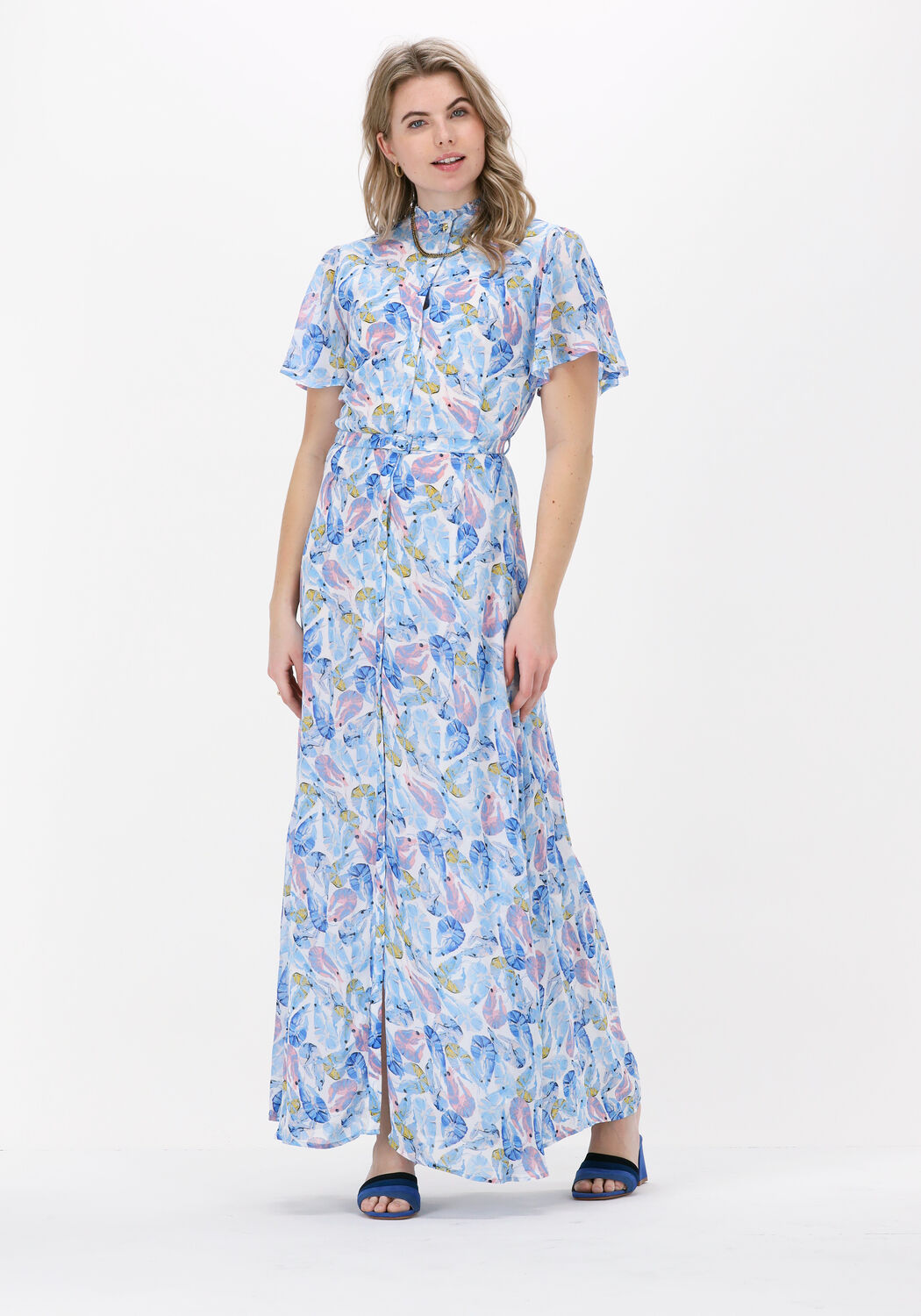 blauwe fabienne chapot maxi jurk mia indy dress