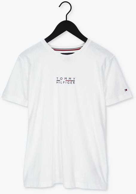 Witte TOMMY HILFIGER T-shirt SQUARE LOGO TEE - large