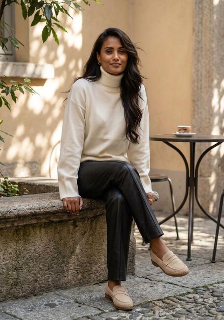 Beige SELECTED WOMEN Trui SLFKAMMA LS KNIT ROLL NECK - large