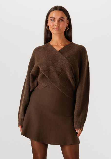 Bruine MSCH COPENHAGEN Trui MSCHZINELLE HOPE WRAP PULLOVER - large