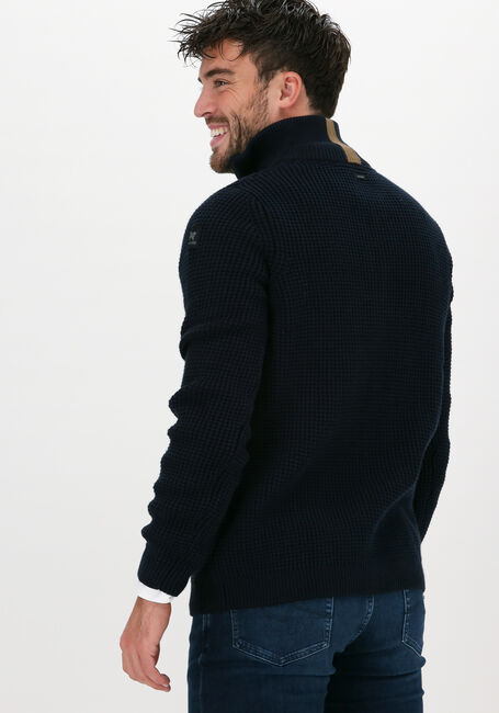 Donkerblauwe VANGUARD Trui HALF ZIP COLLAR COTTON ARCRYLI - large