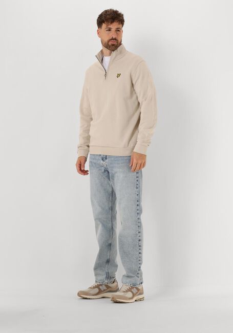 Ecru LYLE & SCOTT Sweater LOOPBACK QUARTER ZIP SWEAT - large