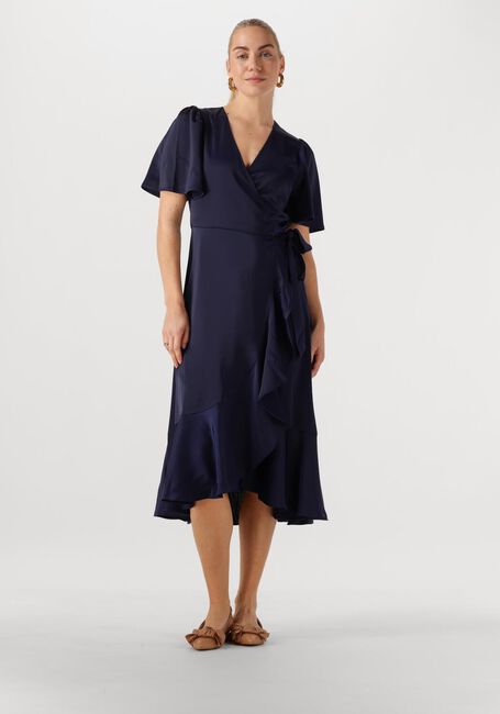 Donkerblauwe Y.A.S. Midi jurk YASTHEA MIDI WRAP DRESS - large
