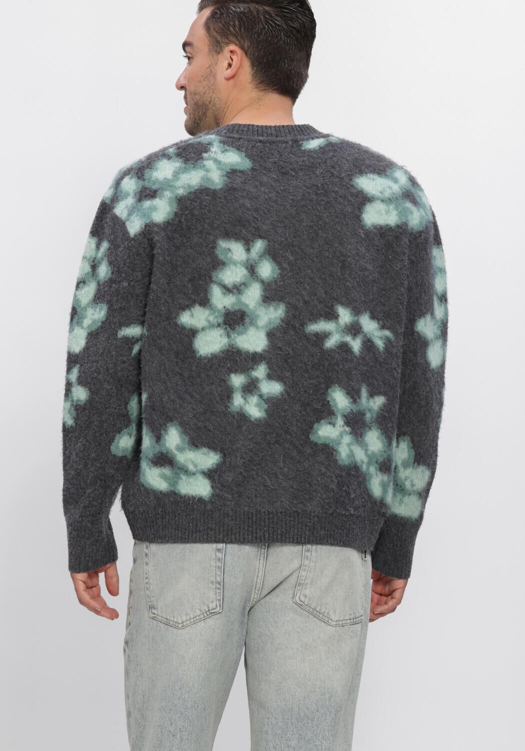 Donkergrijze DSTREZZED Trui DS_SAM V-NECK - large
