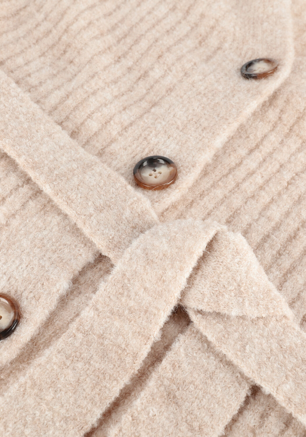 Beige VANILIA Vest HEAVY RIB CARDIGAN - large