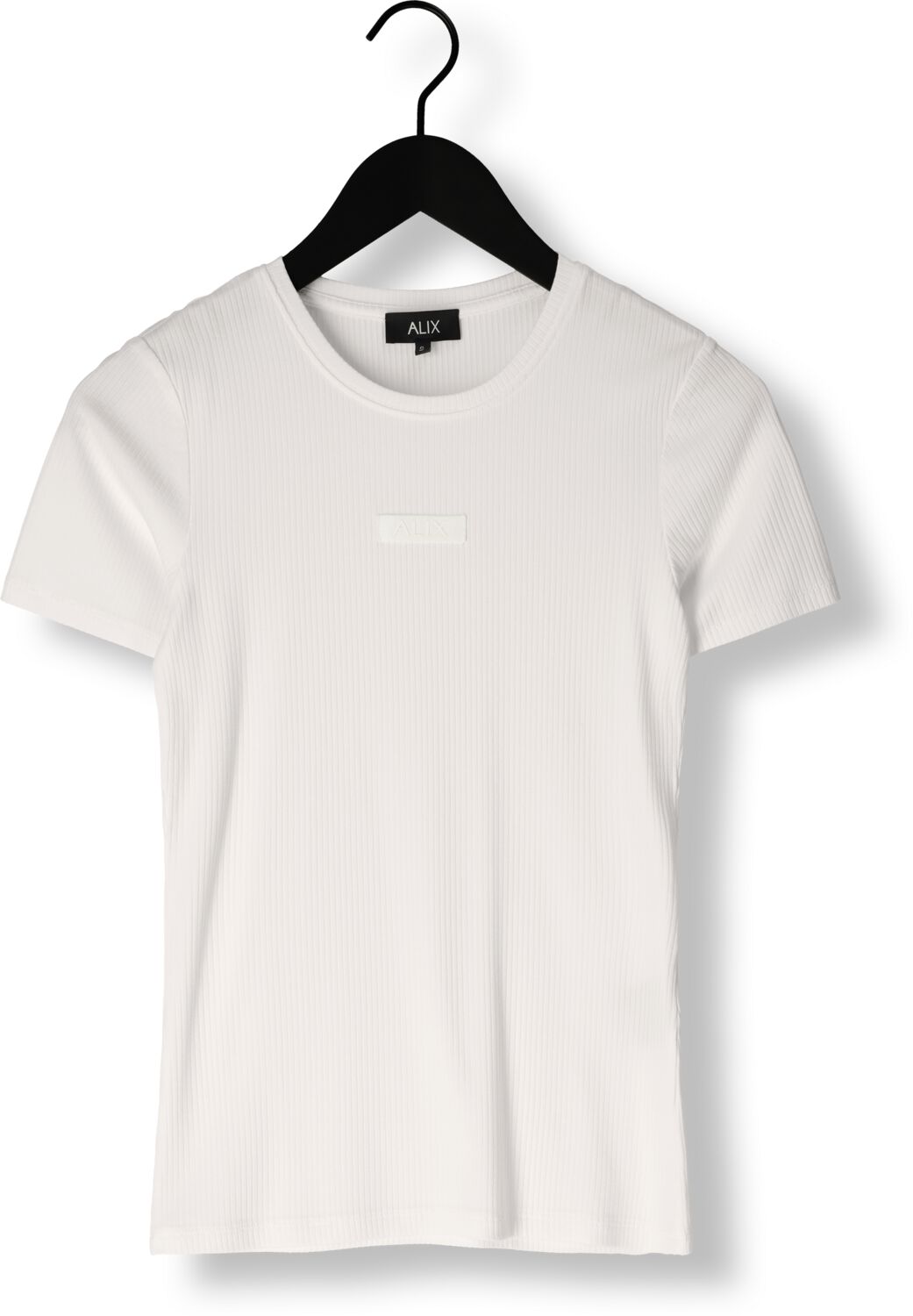 ALIX THE LABEL Dames Tops & T-shirts Ladies Knitted Fitted Rib T-shirt Wit