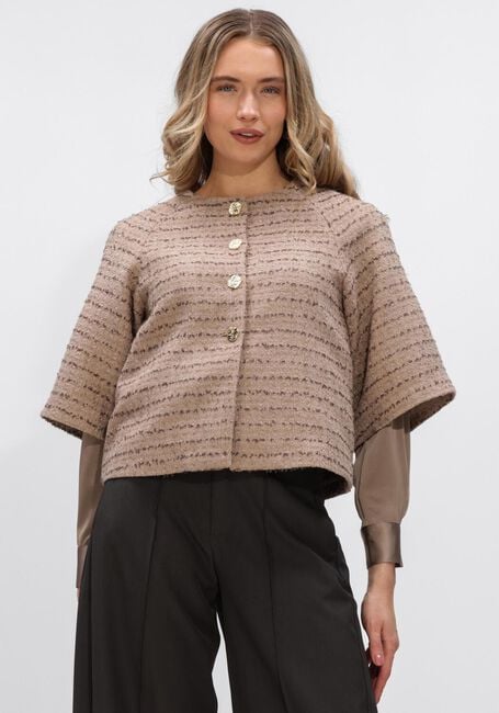 Taupe NEO NOIR Jack ROSELLA BOUCLE MINI JACKET - large
