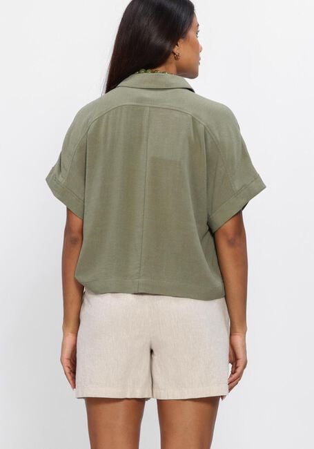 Groene SELECTED WOMEN Blouses SLFVIVA SS CROPPED SUN SHIRT - large