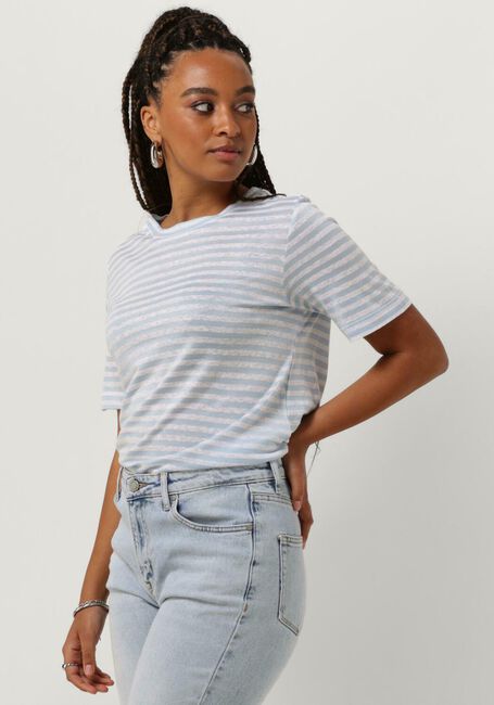 Lichtblauwe MY ESSENTIAL WARDROBE T-shirt LISAMW STRIPED TEE - large