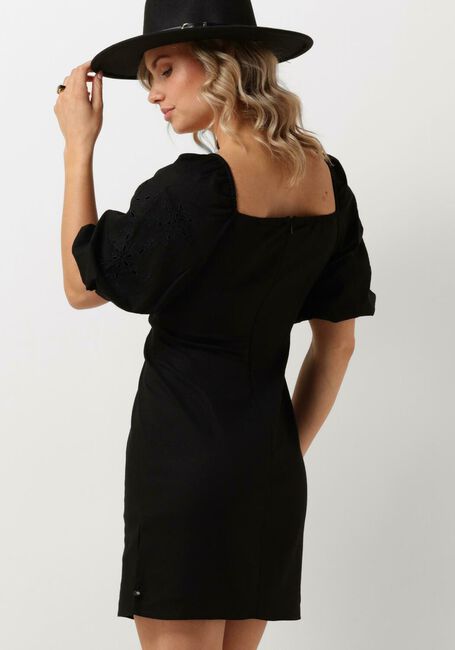 Zwarte SCOTCH & SODA Mini jurk MINI DRESS WITH BRODERIE ANGLAISE SLEEVE - large