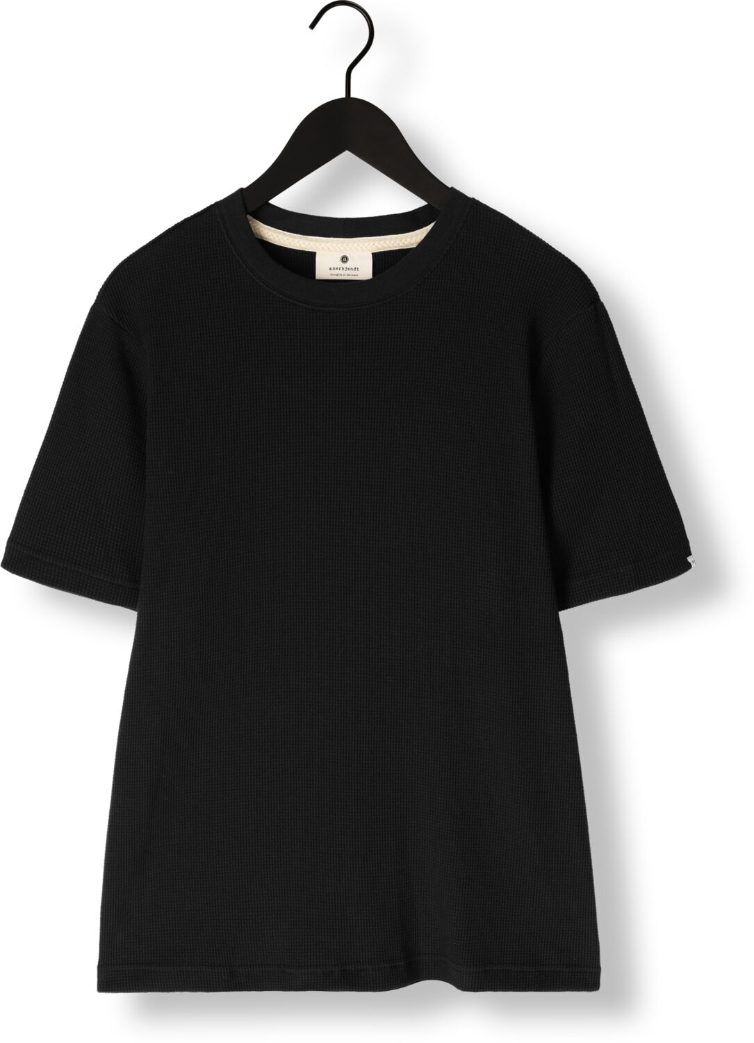 ANERKJENDT Heren Polo's & T-shirts Akkiki S s Waffle Tee Zwart