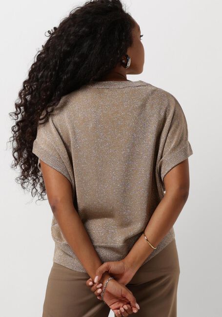 Bruine SUMMUM Top OVERSIZED SLEEVELESS SWEATER SHIMMERING LUREX KNIT - large