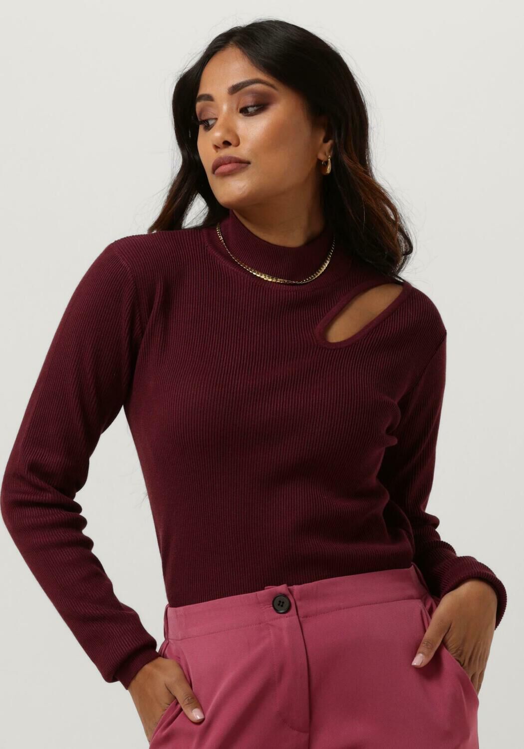 YDENCE Dames Truien & Vesten Knitted Top Kyla Bordeaux