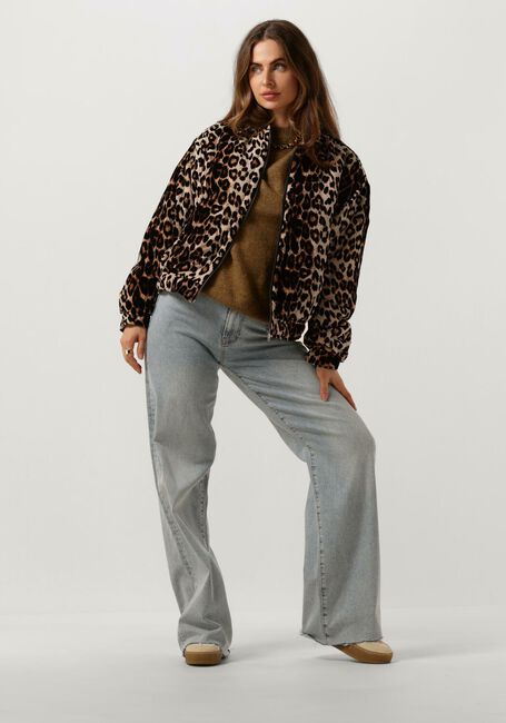 Zwarte ALIX THE LABEL Jack LADIES WOVEN ANIMAL BOMBER - large