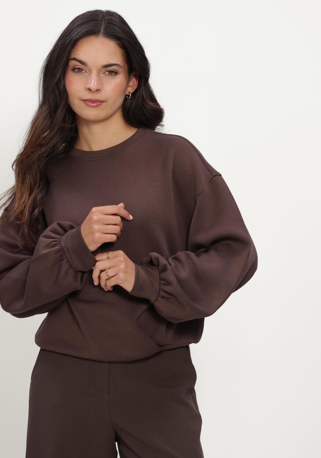 Bruine MSCH COPENHAGEN Sweater MSCHBROOKE IMA Q SWEATSHIRT - large