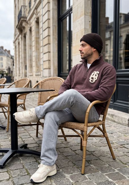 Bordeaux BUTCHER OF BLUE Sweater LOGO HALF ZIP - large